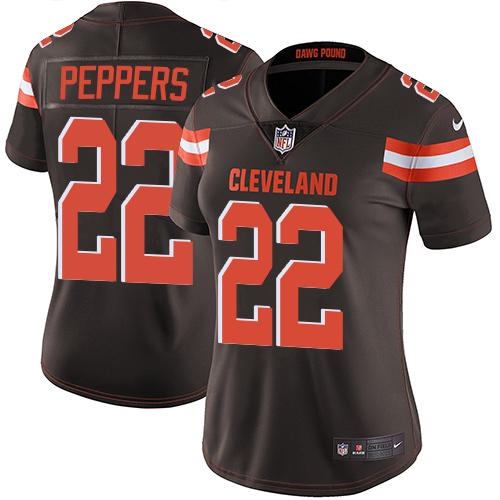 Nike Browns #22 Jabrill Peppers Brown Team Color Women's Stitched NFL Vapor Untouchable Limited Jersey